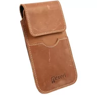 Portfele - Kabura Pionowa IPHONE 13 / 13 PRO / 12 / 12 PRO Etui Skórzane do Paska Otwierana Portfel Nexeri Flap Leather brązowa - miniaturka - grafika 1