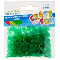 Craft with Fun Cekiny Transparent Guzik 8mm zielony 40/400 - Pozostałe akcesoria dla plastyków - miniaturka - grafika 1