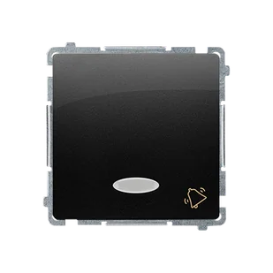 Kontakt Simon Przycisk zwierny Dzwonek BASIC z podświetleniem LED - czarny mat - Wyłączniki światła i elektryczne - miniaturka - grafika 1