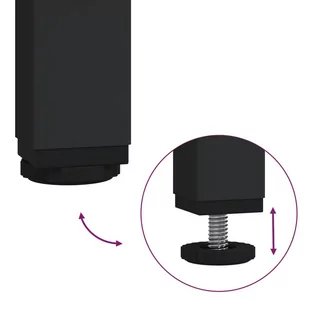 Lumarko Szafka pod TV, czarna 80x33x41 cm materiał drewnopochodny/ stal - Szafki RTV - miniaturka - grafika 8
