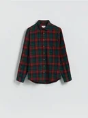 Koszule męskie - Reserved - Koszula regular fit w kratę - bordowy - miniaturka - grafika 1