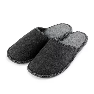 Pantofle nowo męskie szare pełne ekologiczny filc r. 45 - Kapcie damskie - miniaturka - grafika 1