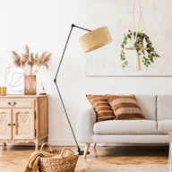Lampy stojące - Rattanowa lampa stojąca na wysięgniku BARI BOHO - miniaturka - grafika 1