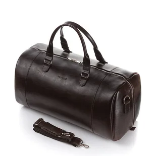 Elegancka torba podróżna skórzana walizka brodrene r30 ciemny brąz - Walizki - miniaturka - grafika 1