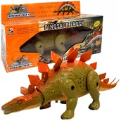 Figurki dla dzieci - Zabawka dla dziecka dinozaur na baterie chodzący z dźwiękiem stegozaur ruch - miniaturka - grafika 1