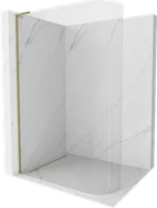 Ścianki i drzwi prysznicowe - Mexen Kioto L ścianka prysznicowa zaokrąglona Walk-in 80 x 200 cm, transparent, złota - 800-080-103-50-06 - miniaturka - grafika 1