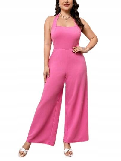 SHEIN KOMBINEZON PLUS SIZE RÓŻOWY GŁADKI 46 ŁGP