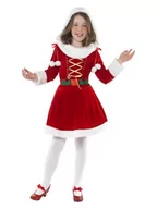 Stroje karnawałowe - SMIFFYS dziewcząt Miss Santa kostium dla dzieci, sukienka, rozmiar: L, 38196, czerwony 38196L - miniaturka - grafika 1