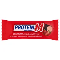Desery mleczne - Protein M Batonik z masy twarogowej o smaku truskawkowym z kolagenem 40 g - miniaturka - grafika 1
