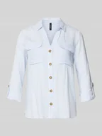 Koszule damskie - Bluzka koszulowa o kroju relaxed fit z czystej wiskozy model ‘BUMPY’ - miniaturka - grafika 1