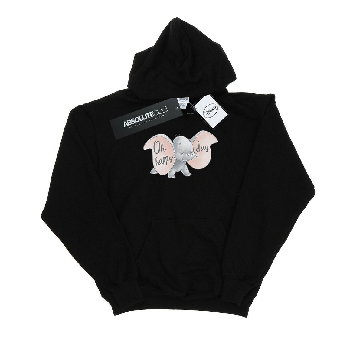 Disney Damska Bluza Z Kapturem Dumbo Happy Day (XL 8,5-9 / Czarny)