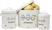 Pojemniki kuchenne - Pojemnik na ziemniaki cebulę czosnek warzywa zestaw 3 szt. eko z pokrywką - miniaturka - grafika 1