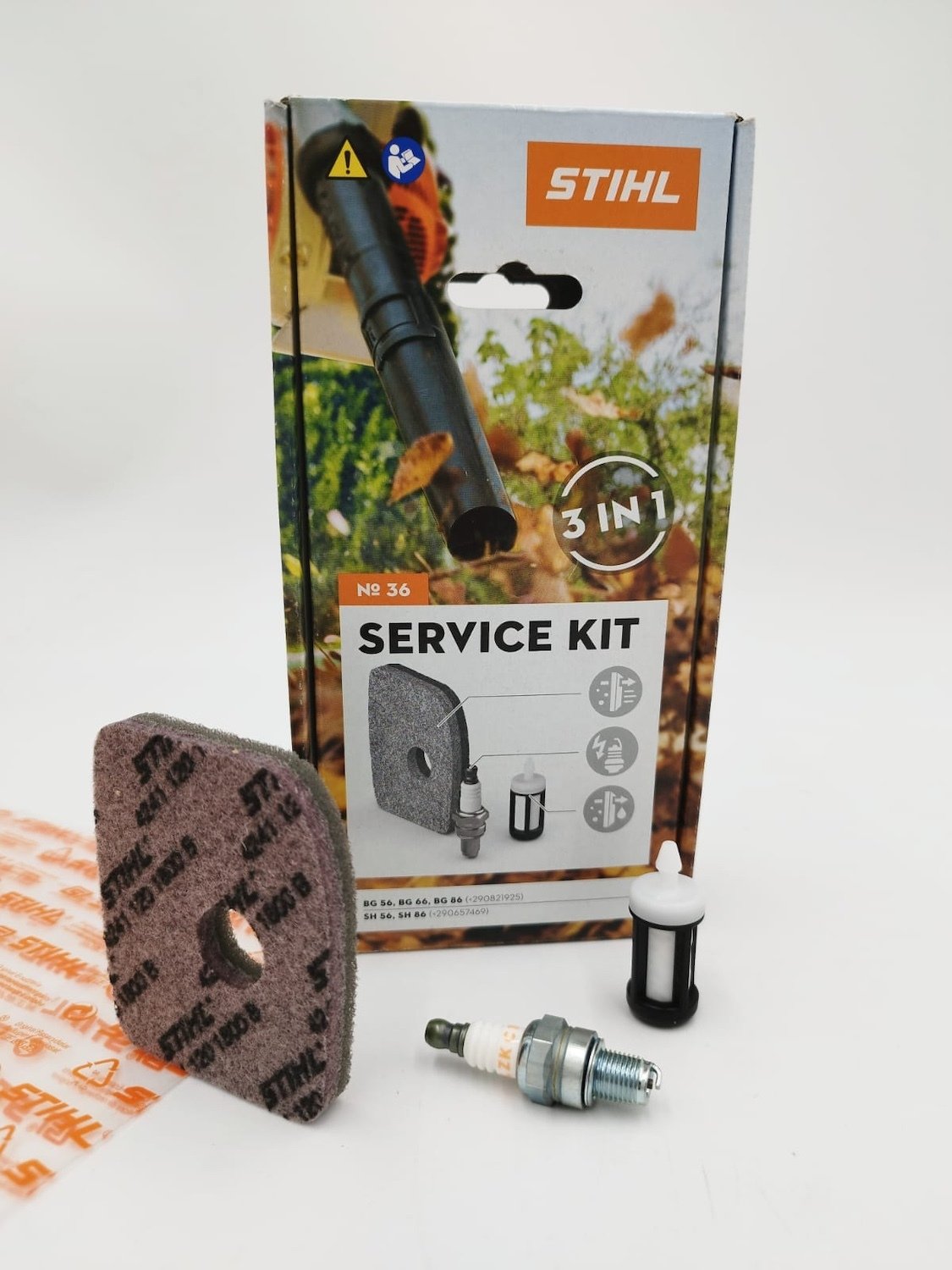 Zestaw serwisowy STIHL 36 BG 56, BG 66, BG 86, SH 56, SH 86 42410074100 Filtr, świeca zapłonowa