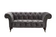 Sofy i kanapy - Dekoria Sofa Chesterfield Glamour Velvet Dark Grey 2os. 187x94x75cm 006-483 - miniaturka - grafika 1