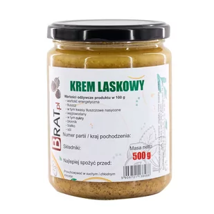 Naturalny Krem Laskowy Orzechy Laskowe 500G Bez Dodatków - Pasty warzywne - miniaturka - grafika 1