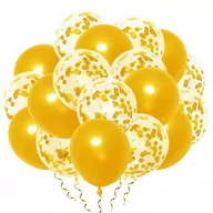 Wesele i ślub - Balony zestaw 20 szt. - złote konfetti na urodziny, wesele -  63629 - miniaturka - grafika 1