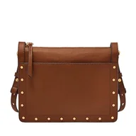 Torebki damskie - Fossil Taryn Crossbody Bag, Medium Brown W/Stud Trim - miniaturka - grafika 1