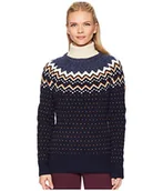 Bluzy damskie - Fjallraven Damska bluza Övik Knit Sweater W niebieski niebieski (Dark Navy 555) XL 89941 - miniaturka - grafika 1