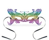 Dodatki do strojów karnawałowych - Go Maska karnawałowa ażurowa Tęczowy Motyl 1 szt MATM-YH - miniaturka - grafika 1