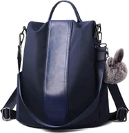 Torebki damskie - Baicccf Plecak damski Plecak damski Wodoodporne nylonowe torby szkolne Antykradzieżowy plecak Torby na ramię (granatowy, ulepszony duży) styl 5 - - miniaturka - grafika 1