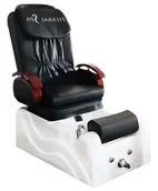 Fotele kosmetyczne - Fotel kosmetyczny elektryczny do pedicure z hydromasażerem stóp do salonu SPA czarny - miniaturka - grafika 1