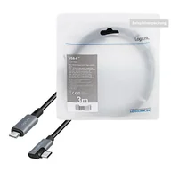 Kable USB - LogiLink USB-C 3.0m kątowy czarny - miniaturka - grafika 1