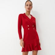 Sukienki - Mohito - Kopertowa sukienka mini - Czerwony - miniaturka - grafika 1
