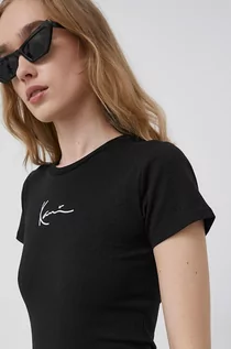 Koszulki i topy damskie - Karl Lagerfeld Kani t-shirt damski kolor czarny - grafika 1