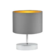 Lampy stojące - Abażurowa lampka nocna AWINION GOLD w kolorze szarym - miniaturka - grafika 1