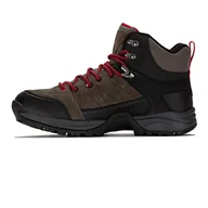 Buty trekkingowe męskie - Hi-Tec Męskie buty turystyczne O010241-053-HI-TEC V-LITE Orion MID WP szare/czarne/czerwone 10, DK szare/czarne/czerwone, 10 UK - miniaturka - grafika 1