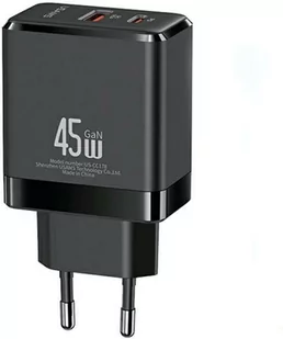 Ładowarka sieciowa Usams US-CC178 T58 USB-C + USB 45W GaN PD3.0 QC3.0 Fast Charging czarna (6958444904658) - Ładowarki do telefonów - miniaturka - grafika 1