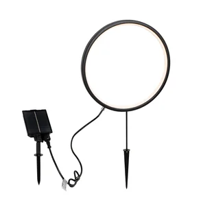 QAZQA Lampa ogrodowa kolczasta czarna 60 cm z wbudowanym akumulatorem LED i panelem słonecznym IP65 - Adalind - Lampy ogrodowe - miniaturka - grafika 1