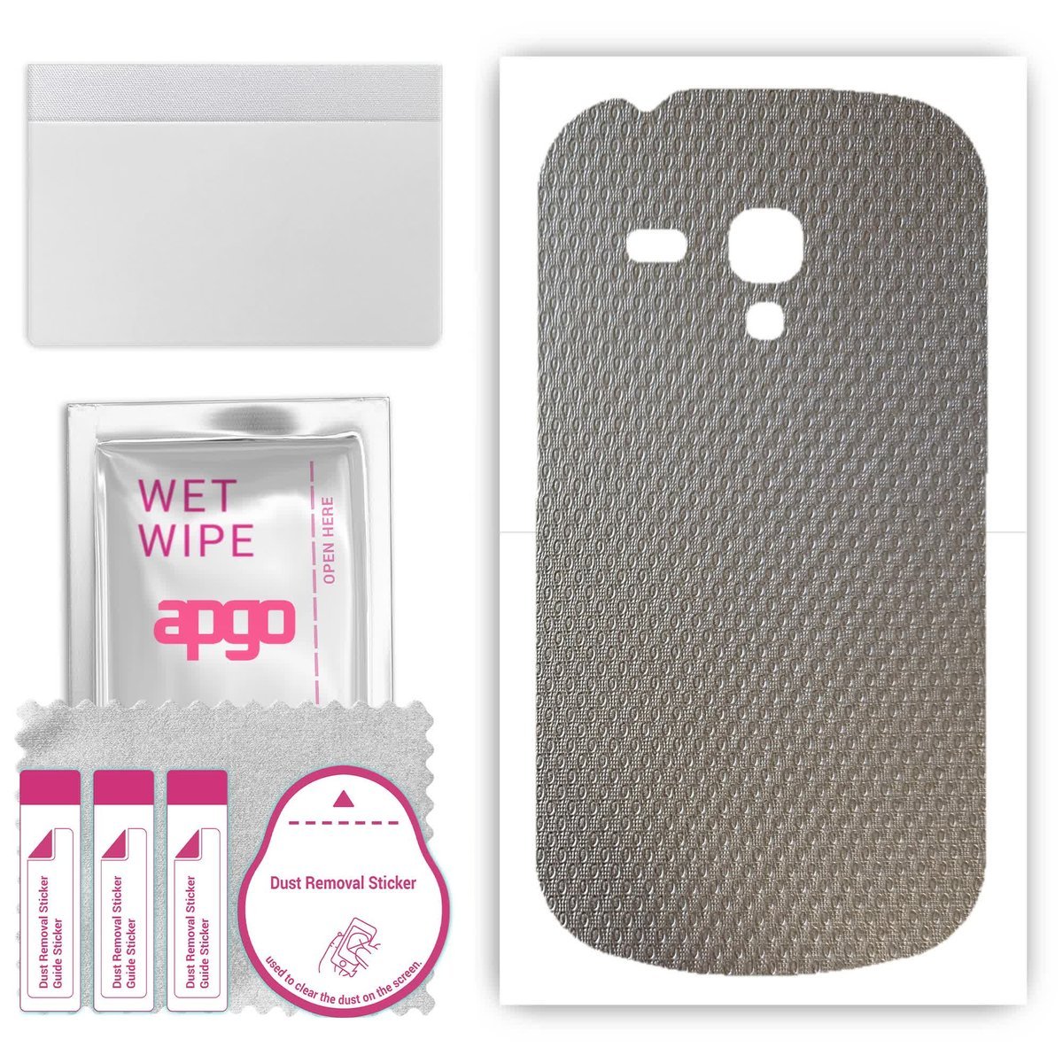 Folia naklejka skórka strukturalna na TYŁ do Samsung Galaxy S3 mini i8190 - Aluminium krople - apgo SKINS