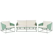 Meble ogrodowe - Beliani zestaw ogrodowy dla 4 osób PICO Metal Zielony - miniaturka - grafika 1