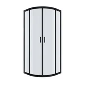 Kabiny prysznicowe - Kabina prysznicowa NAMELESS Durasan 90x90 czarny mat półokrągła 1szt. - miniaturka - grafika 1
