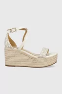 Sandały damskie - Michael Kors MICHAEL sandały SERENA WEDGE ESPADRILLE damskie kolor beżowy na koturnie - MICHAEL - miniaturka - grafika 1