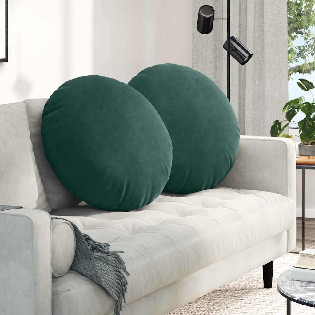vidaXL Poduszki na siedziska 2 pcs Ciemna zieleń 80 x 29 cm Aksamit 42014250