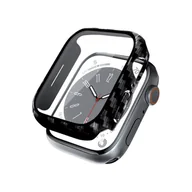 Akcesoria do smartwatchy - Crong Hybrid Watch Case - Etui ze szkłem Apple Watch 41mm (Carbon) - miniaturka - grafika 1