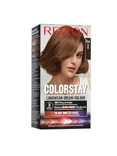 Revlon Colorstay Farba do włosów dla kobiet, trwała kolorystyka długotrwała, w tym maska wzmacniająca kolor, do 8 tygodni koloru, odcień 6,35 cukierków