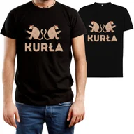 Koszulki męskie - T-SHIRT MĘSKI PREZENT NOSACZ KURŁA ŚMIESZNA KOSZULKA CZARNA R-XL A421 - miniaturka - grafika 1