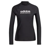 Koszulki i topy damskie - adidas Damska koszulka z długim rękawem Rashguard, M czarna, Czarny, M - miniaturka - grafika 1