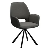 Fotele - Ciemnoszary fotel jadalniany z podłokietnikami Graham – Actona - miniaturka - grafika 1