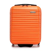Walizki - Walizka kabinowa z ABS-u z żebrowaniem pomarańczowy - miniaturka - grafika 1
