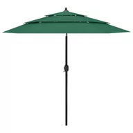 Parasole ogrodowe - Zielony parasol ogrodowy trzypoziomowy - Haru - miniaturka - grafika 1