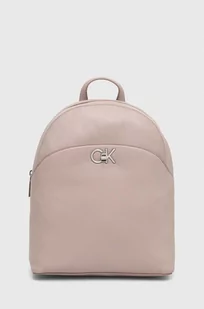Calvin Klein plecak damski kolor beżowy mały gładki - Plecaki - miniaturka - grafika 1