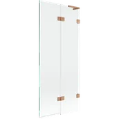 Parawany nawannowe - Mexen Lunar L parawan nawannowy 2-skrzydłowy prawy 80 x 150 cm, transparent, miedź szczotkowana - 897L-080-100-65-00-P - miniaturka - grafika 1