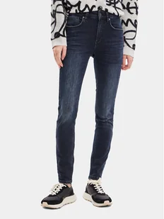 Desigual Jeansy 23WWDD10 Granatowy Slim Fit - Spodnie damskie - miniaturka - grafika 1