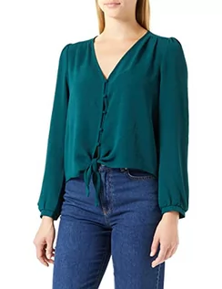 Bluzki damskie - ONLY Damska bluzka Onlmette L/S Button Knot Top Noos WVN, Ponderosa Pine, XXL - grafika 1