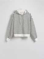 Bluzy damskie - Reserved - Rozpinana bluza z kapturem - wielobarwny - miniaturka - grafika 1
