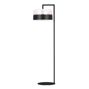 Lampa podłogowa z czarno-białym abażurem, do salonu K-5295 z serii VEGA - Lampy stojące - miniaturka - grafika 1